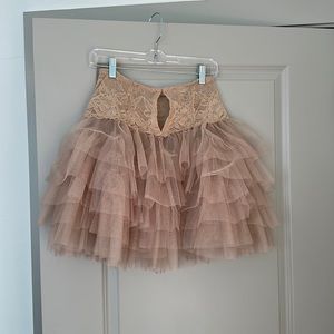 Free People Intimately Lace Ruffle Skirt